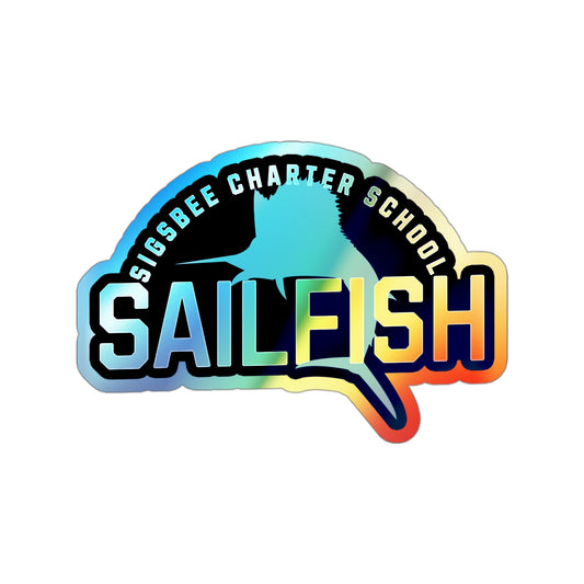 Sigsbee Sailfish Strike Navy holographic vinyl sticker