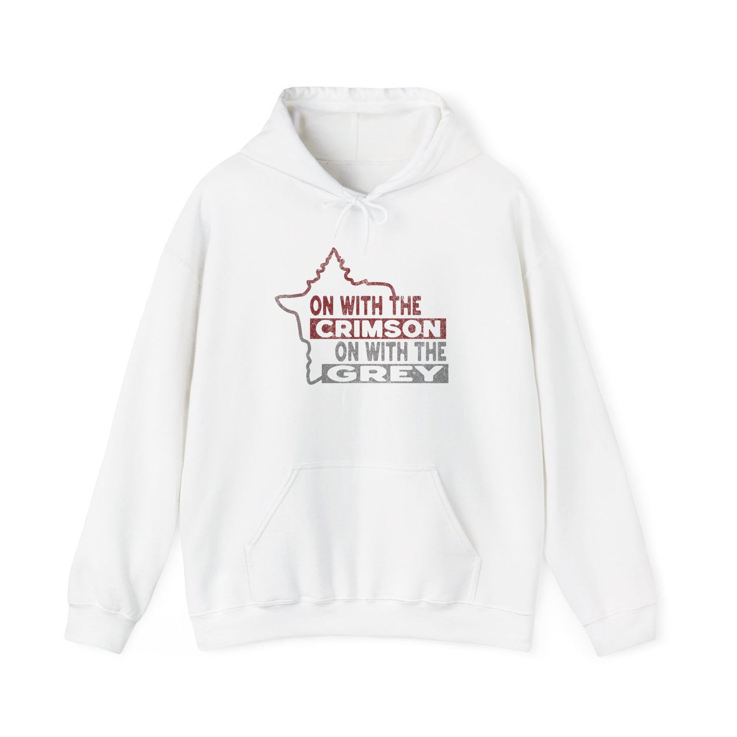 On With The Crimson, On With The Grey Unisex Hoodie