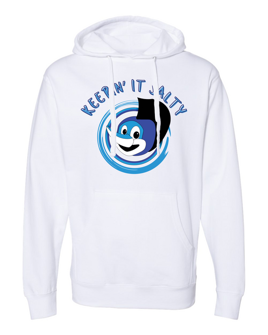 White Sigsbee Keepin' It Salty pullover hoodie product mockup