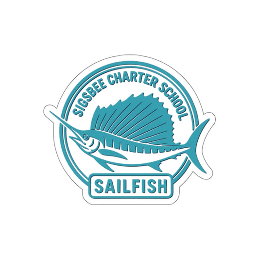 Sigsbee Charter School Sailfish Logo matte vinyl sticker
