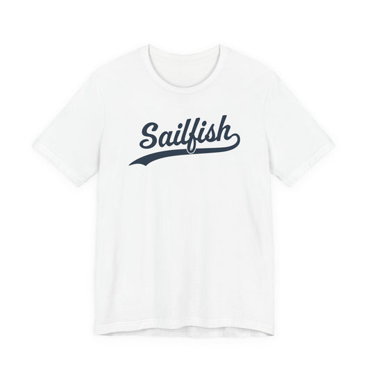 White Sigsbee Sailfish Script cotton tee