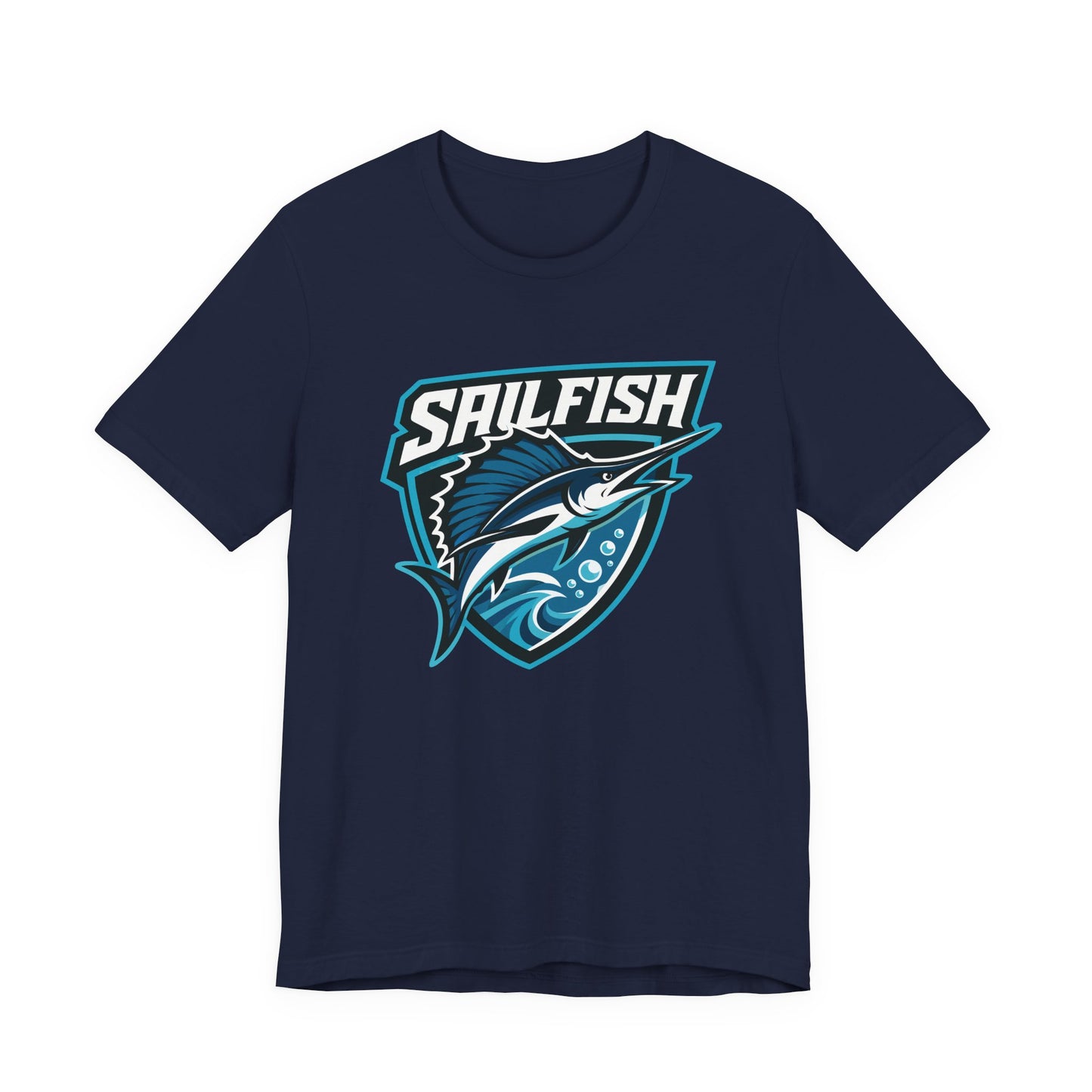 Sigsbee Sailfish Shield Tee in Navy