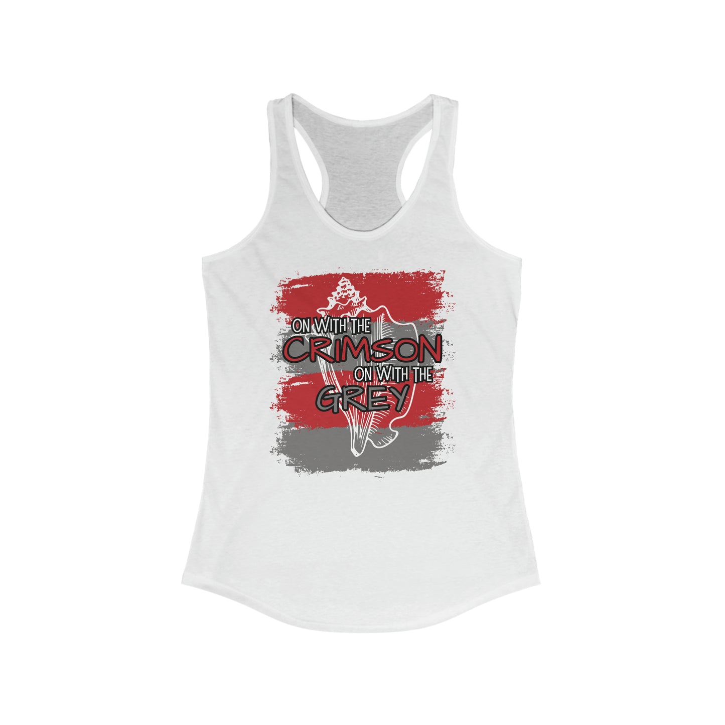 On With The Crimson, On With The Grey | Racerback Tank (Women)