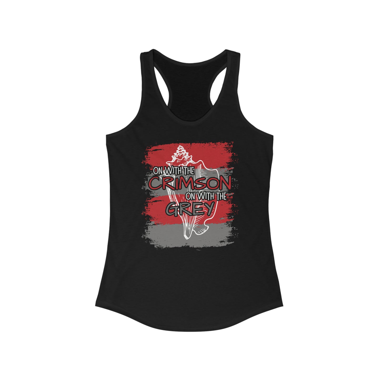 On With The Crimson, On With The Grey | Racerback Tank (Women)