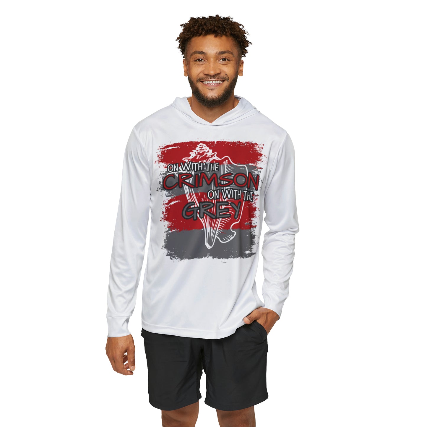 On With The Crimson, On With The Grey Sports Warmup Hoodie