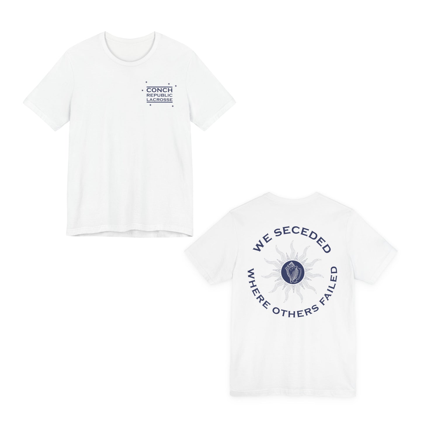 DTF print detail on Conch Republic Lacrosse kids front and back t-shirt