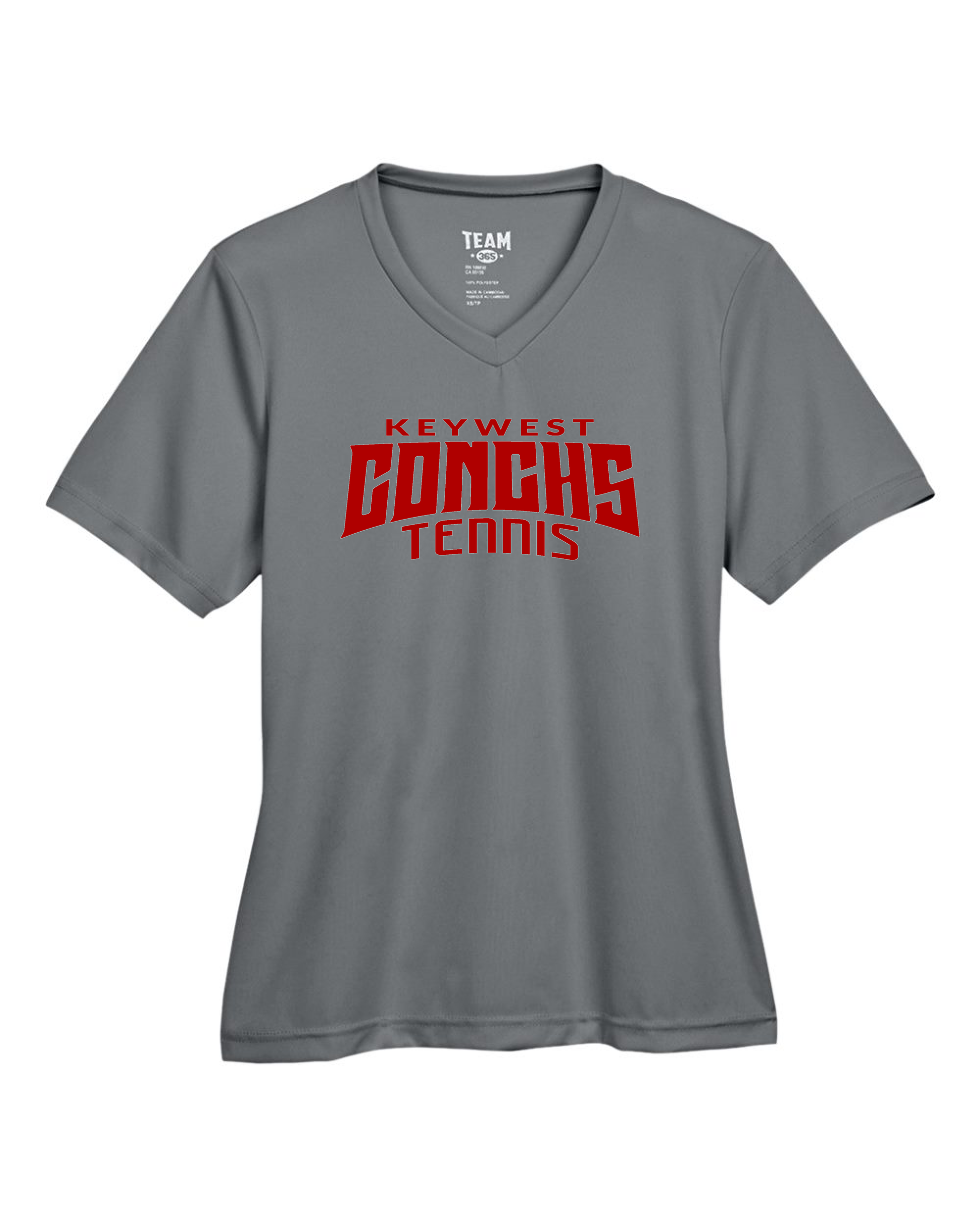 Conchs Tennis women’s athletic t-shirt front view
