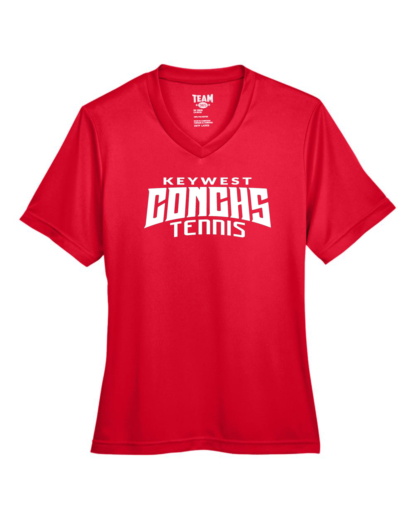 Conchs Tennis women’s athletic t-shirt front view