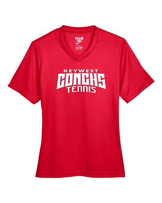 Conchs Tennis women’s athletic t-shirt front view