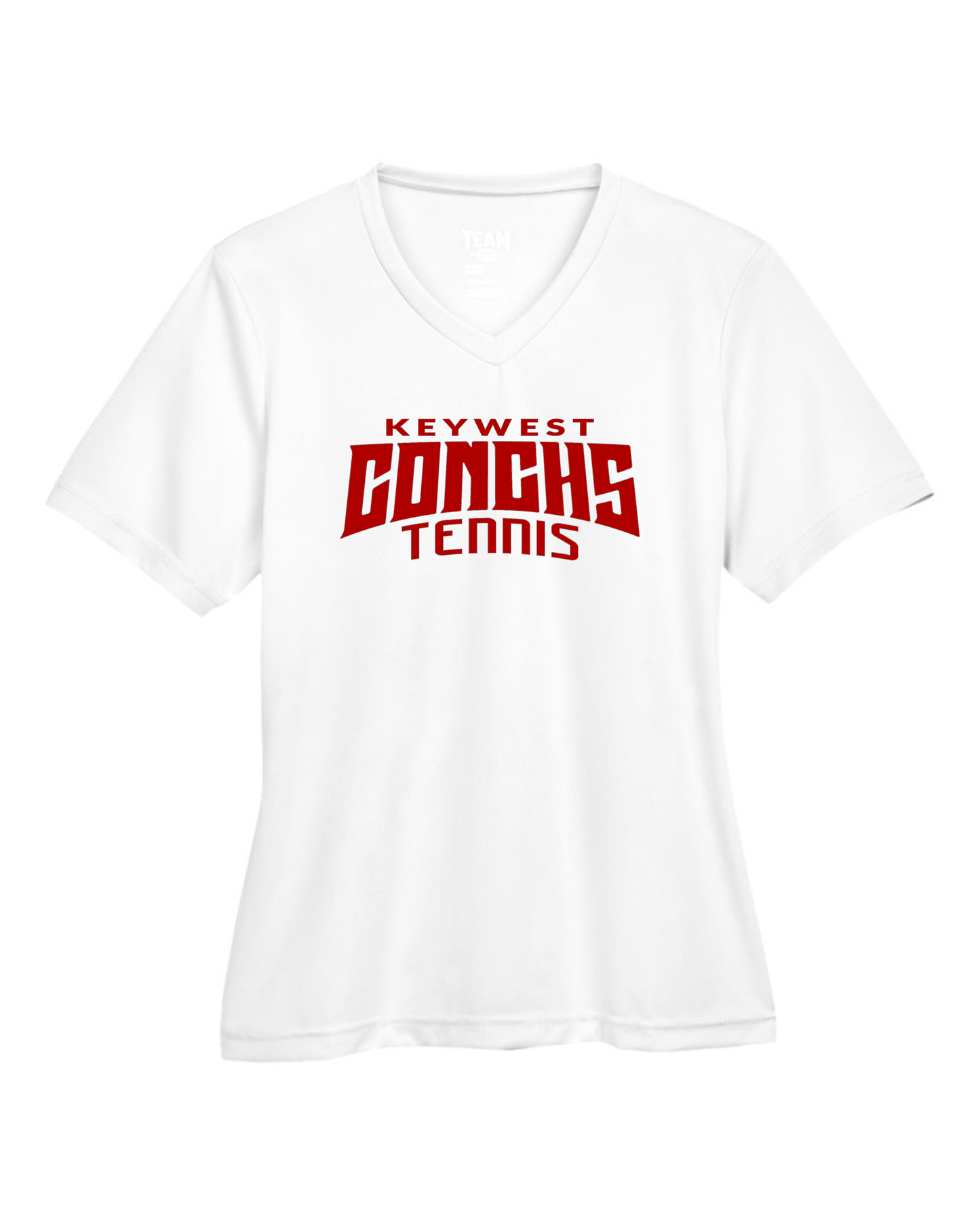 Conchs Tennis women’s athletic t-shirt front view