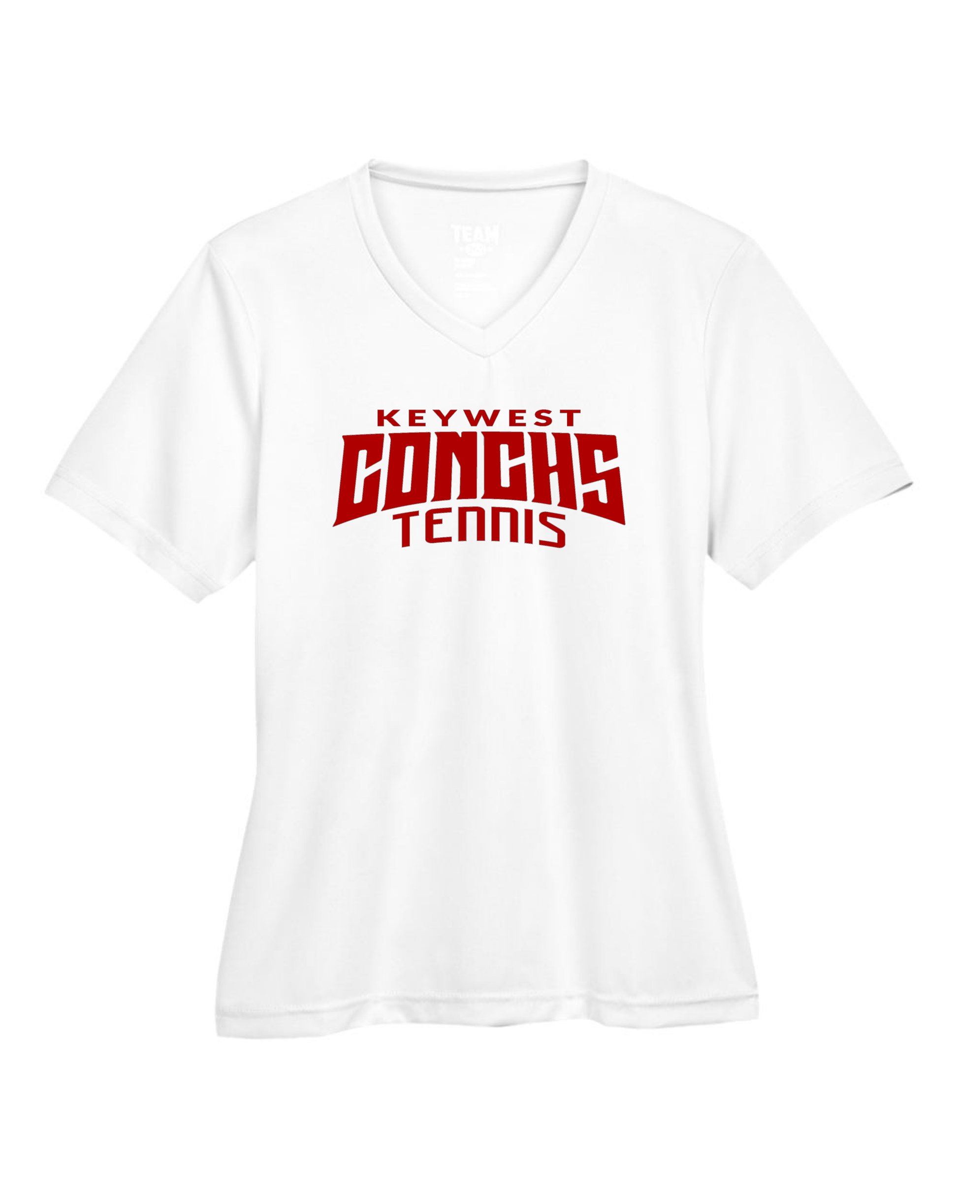 Conchs Tennis women’s athletic t-shirt front view