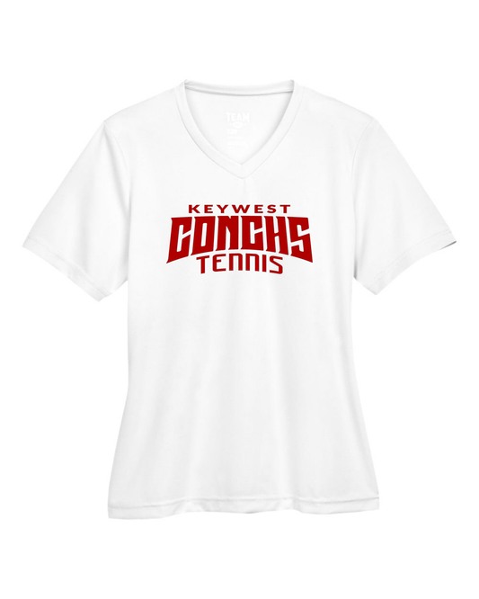 Conchs Tennis women’s athletic t-shirt front view