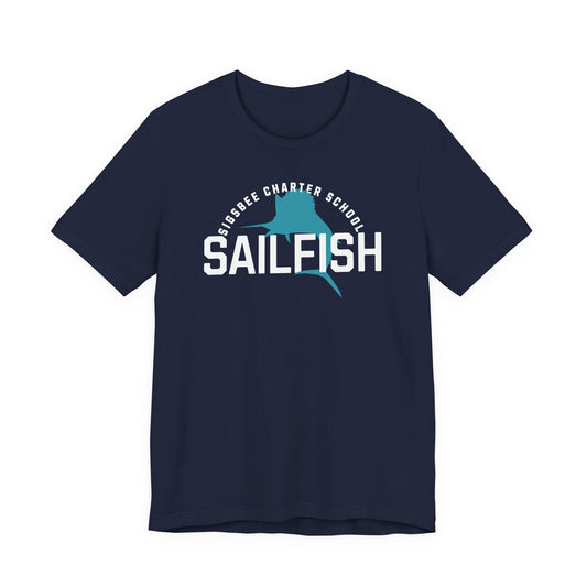 Navy Sigsbee Sailfish Strike Tee product mockup
