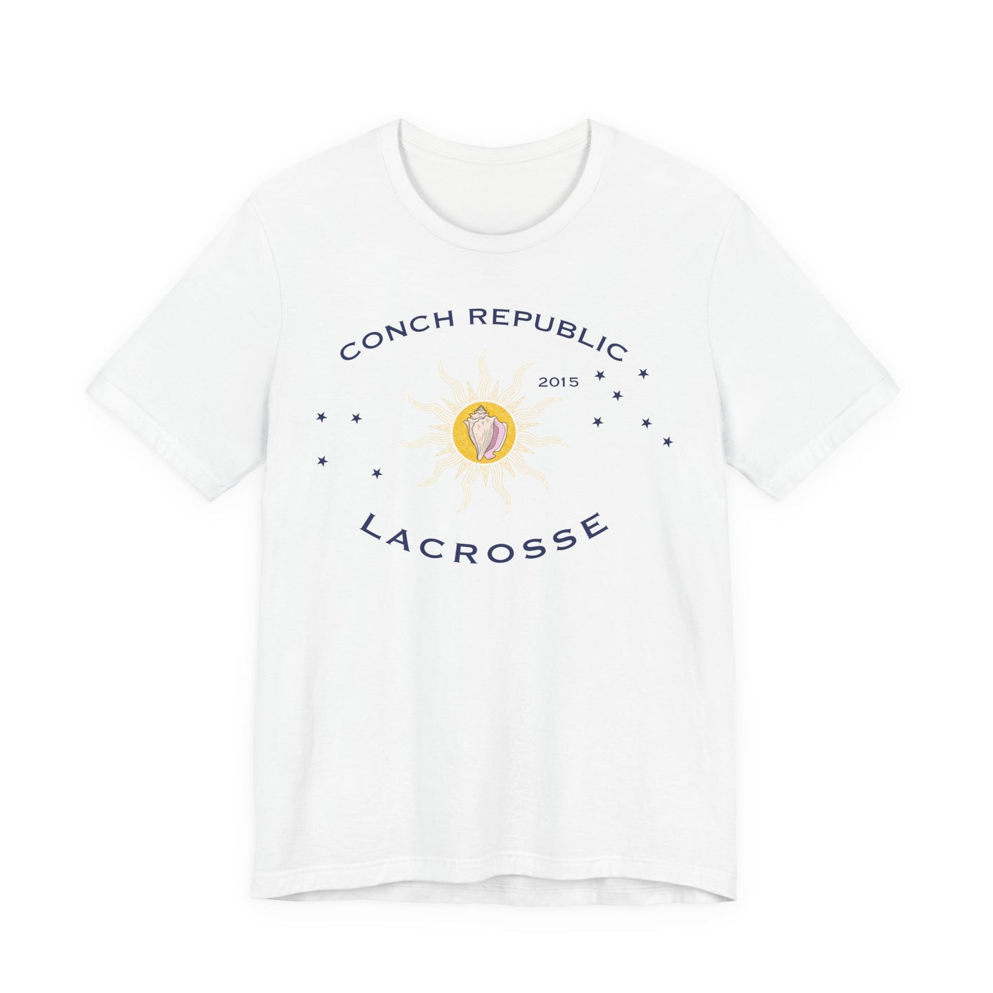 Conch Republic Lacrosse adult cotton t-shirt front logo