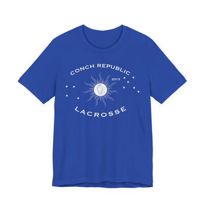 Conch Republic Lacrosse adult cotton t-shirt front logo