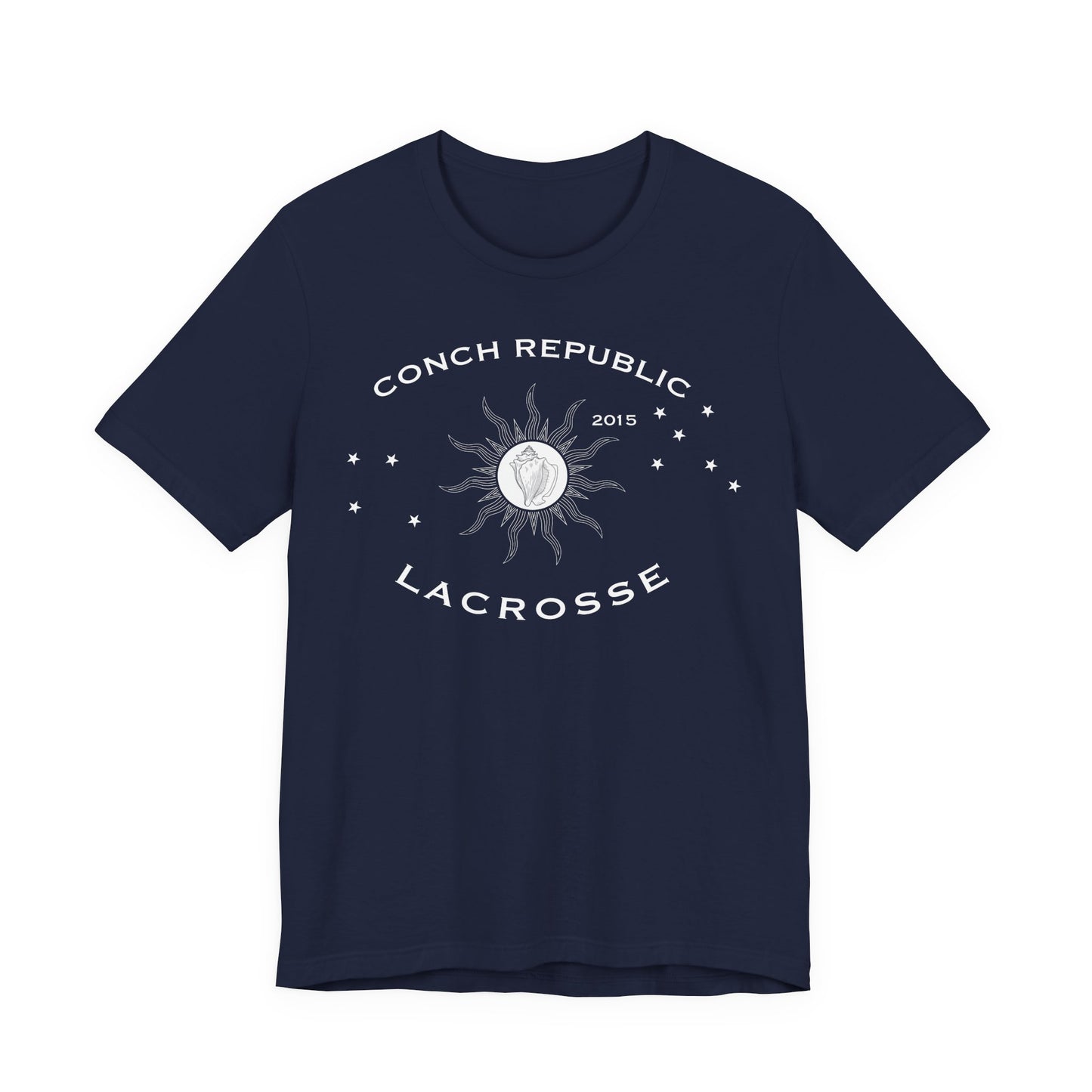 Conch Republic Lacrosse adult cotton t-shirt front logo