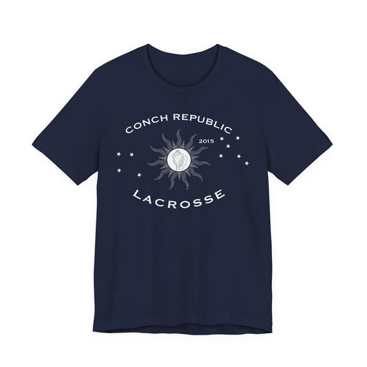 Conch Republic Lacrosse adult cotton t-shirt front logo