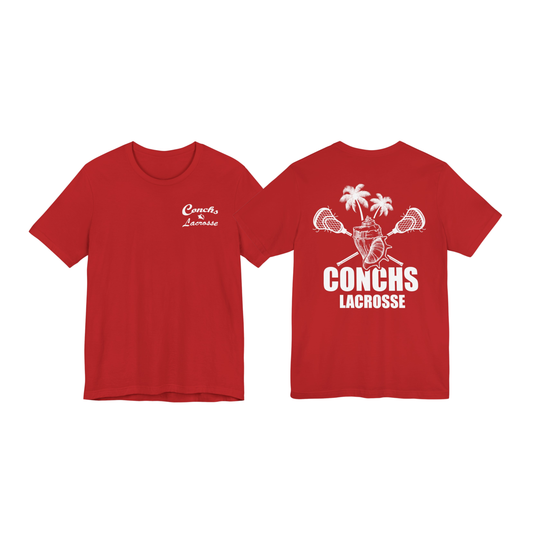 Conchs Lacrosse Adult Cotton Tee (Front/Back Design)