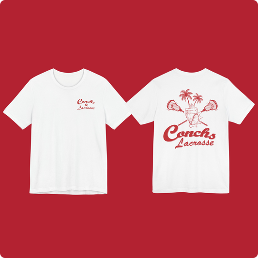 Conchs Lacrosse Adult Cotton Tee (Front/Back Design)