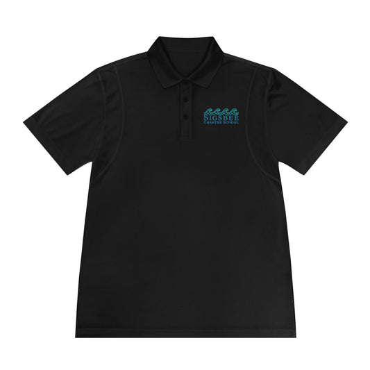 Sigsbee Charter School performance polo in Black
