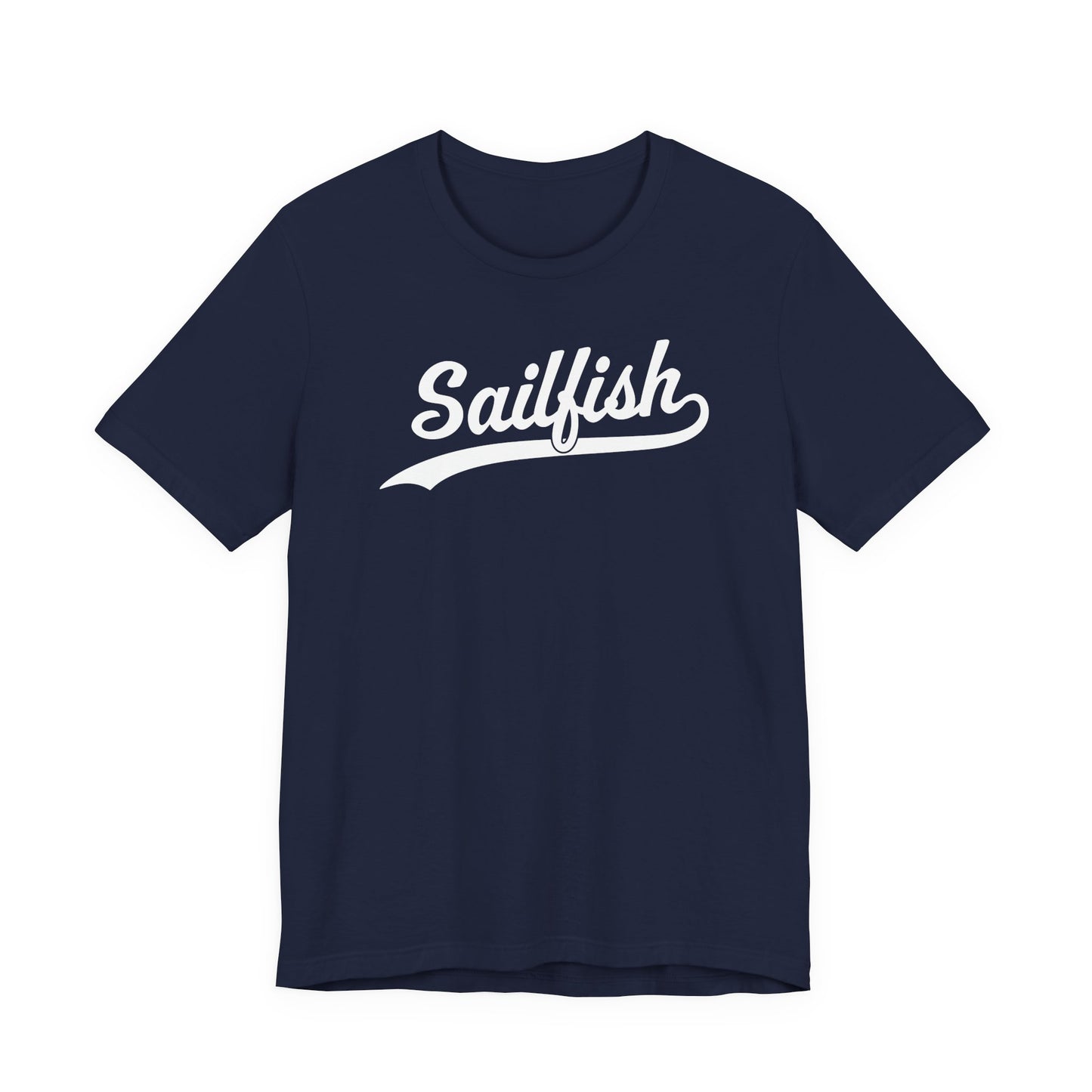 Navy Sigsbee Sailfish Script cotton tee