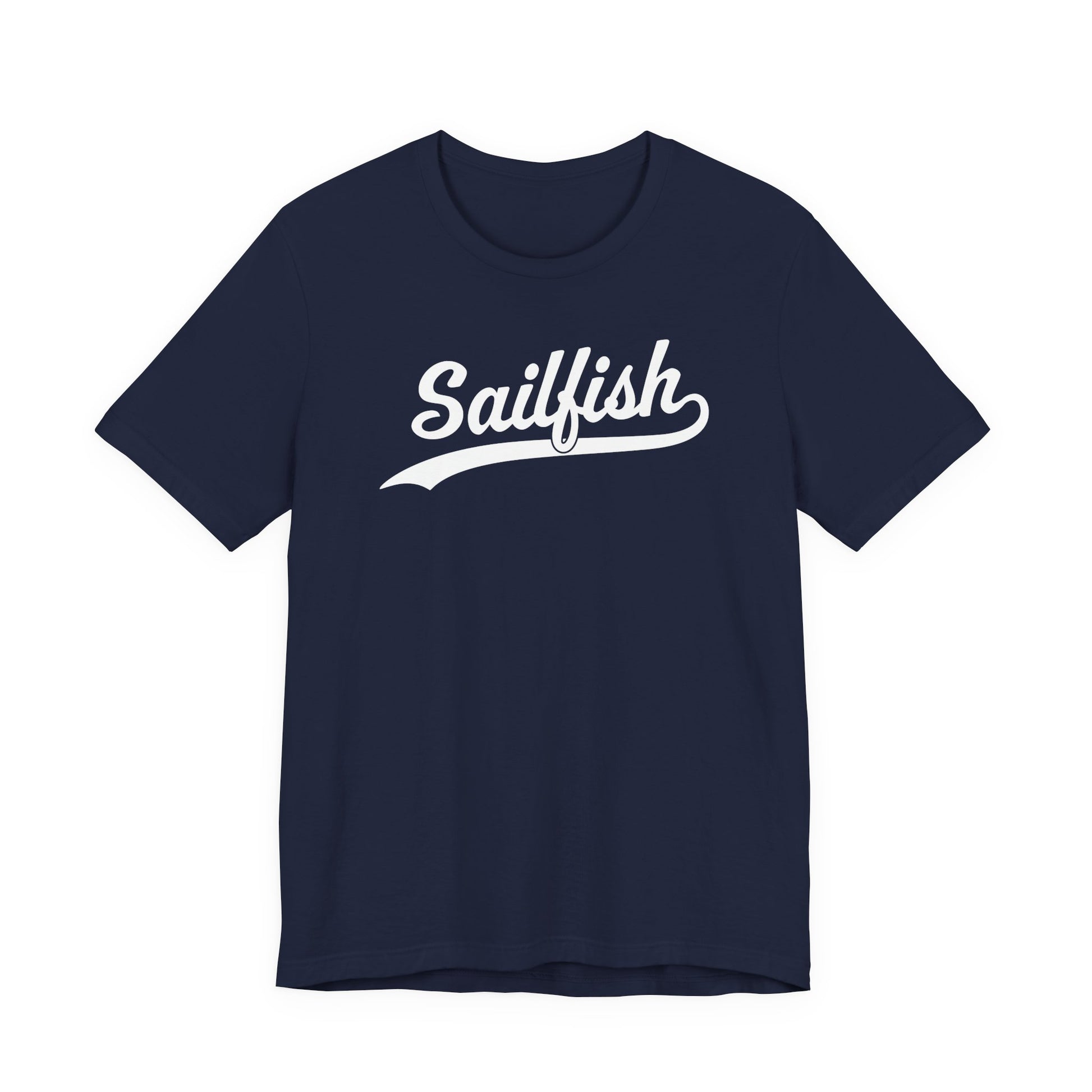Navy Sigsbee Sailfish Script cotton tee