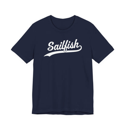 Navy Sigsbee Sailfish Script cotton tee