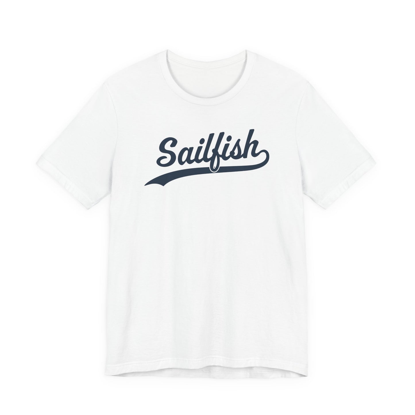 White Sigsbee Sailfish Script cotton tee