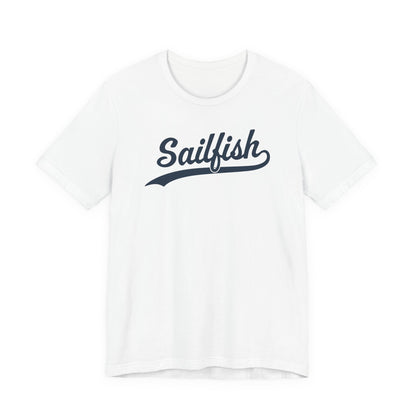 White Sigsbee Sailfish Script cotton tee