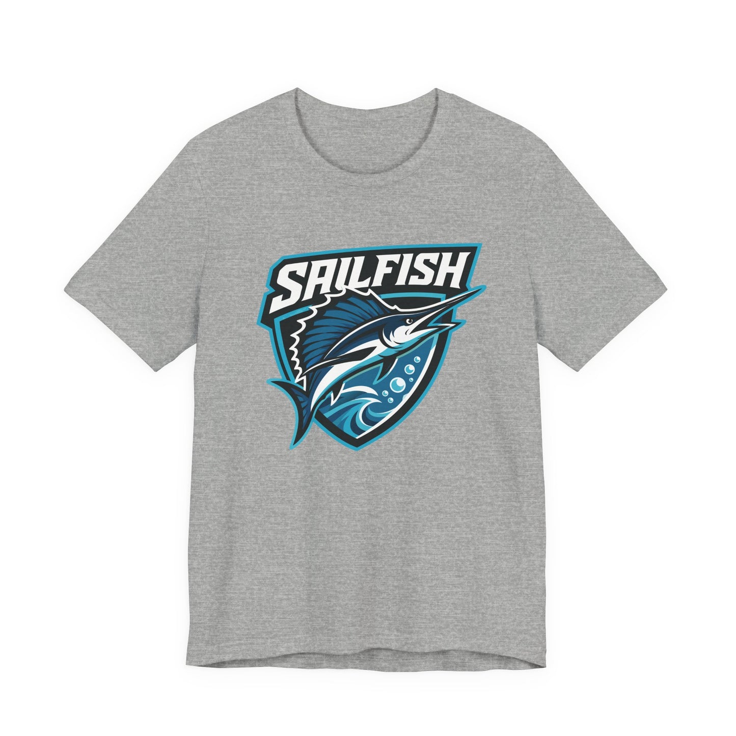 Sigsbee Sailfish Shield Tee in Athletic Grey