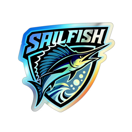 Sigsbee Sailfish Shield holographic vinyl sticker