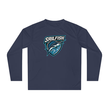 Navy Sigsbee Sailfish Shield Long-Sleeve Performance Tee product mockup