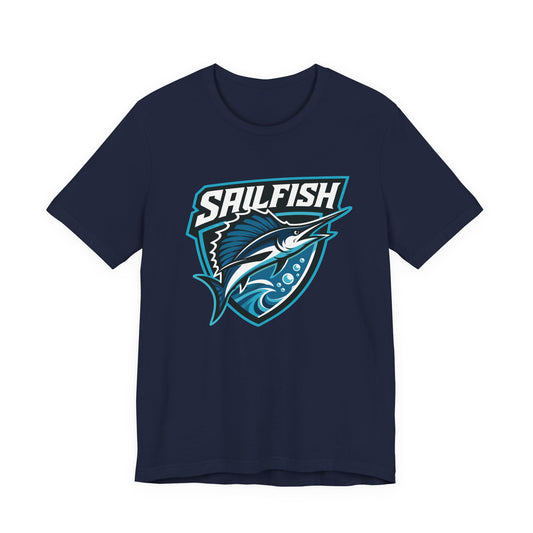 Sigsbee Sailfish Shield Tee in Navy