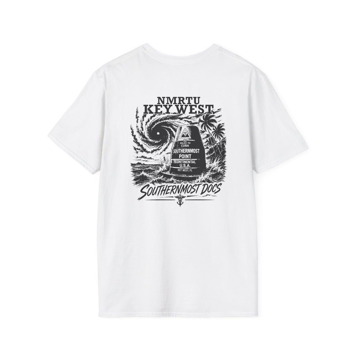 Southernmost Docs MWR fundraiser adult supporter shirt back mockup in White